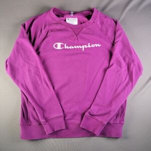 Champion Crewneck Sweatshirt in Bright Purple with White Logo